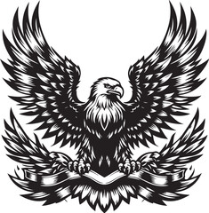 Eagle icon silhouette vector with white background