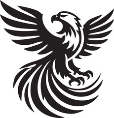 Eagle icon silhouette vector with white background