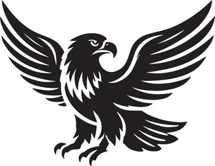 Obraz premium Eagle icon silhouette vector with white background