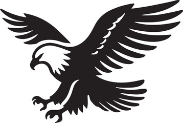 Eagle icon silhouette vector with white background
