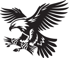 Eagle icon silhouette vector with white background