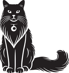Beautiful Cat icon silhouette vector with white background