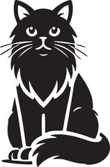 Obraz premium Beautiful Cat icon silhouette vector with white background