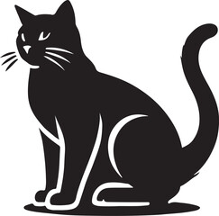 Beautiful Cat icon silhouette vector with white background