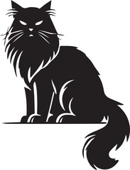 Beautiful Cat icon silhouette vector with white background