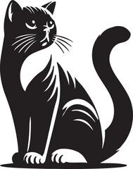 Beautiful Cat icon silhouette vector with white background
