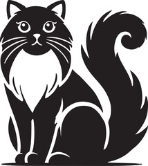 Beautiful Cat icon silhouette vector with white background