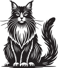 Beautiful Cat icon silhouette vector with white background