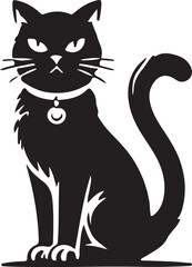 Beautiful Cat icon silhouette vector with white background
