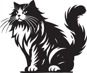 Beautiful Cat icon silhouette vector with white background