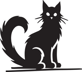 Beautiful Cat icon silhouette vector with white background