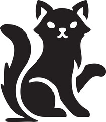 Beautiful Cat icon silhouette vector with white background