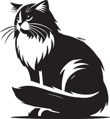 Beautiful Cat icon silhouette vector with white background