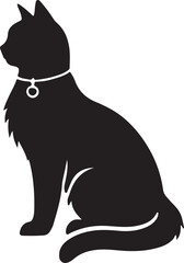 Beautiful Cat icon silhouette vector with white background