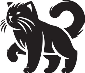 Beautiful Cat icon silhouette vector with white background