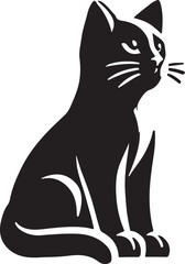 Beautiful Cat icon silhouette vector with white background