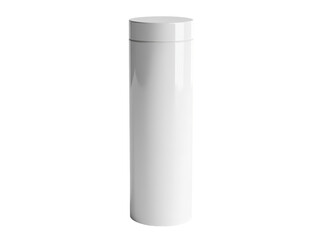 Isolated White Cylindrical Bottle with Lid
