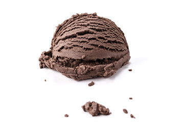 Chocolate ice cream isolated on white background