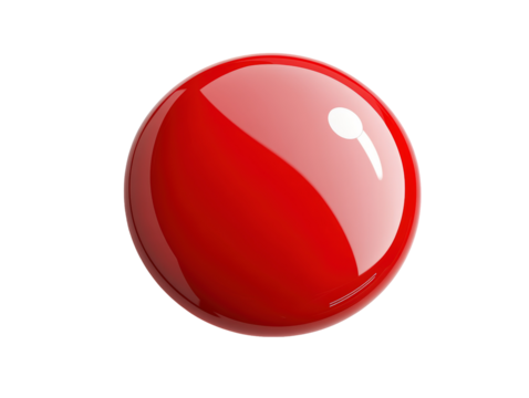 Isolated Red Glossy Round Sphere