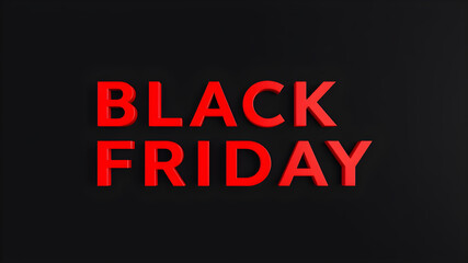 a 3D writing "BLACK FRIDAY" RED ON A BLACK BACKGROUND. Generative AI