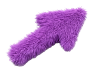 Isolated Furry Purple Up Arrow