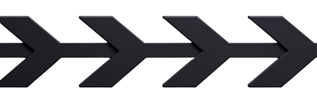 Isolated Black Arrow Directional Graphic