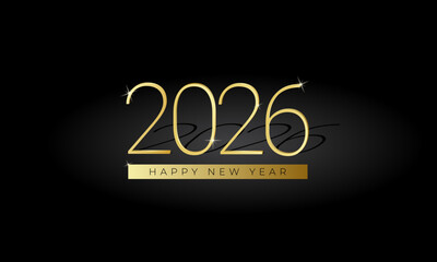 2026 Happy New Year Background Design. Greeting Card, Poster, Banner. Background Design Illustration.