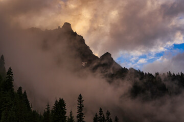 Unicorn Peak at Sunset in Mount Rainer National Park