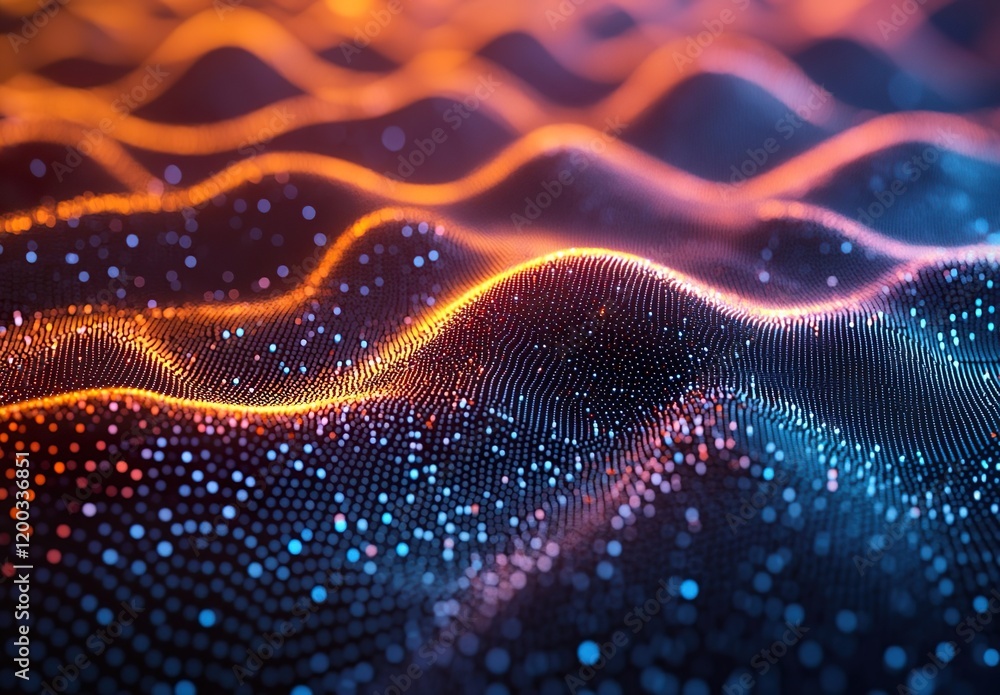 Poster abstract digital background of points and lines