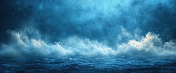 Obraz premium Dark stormy ocean waves under dramatic clouds. Background texture