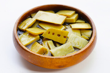 Bamboo shoot in tiliacora triandra juice