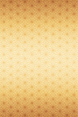 麻の葉模様焼き込み金屏風の様な背景(シャンパンゴールド)横模様のグラデーション縦画像用