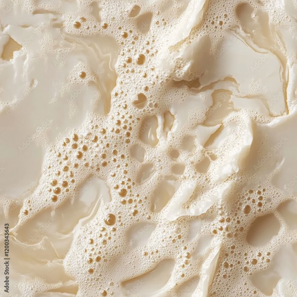 Poster creamy foam texture with bubbles and smooth surface