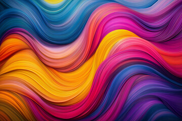 Obraz premium Vibrant Abstract Hair: A Symphony of Color and Flowing Movement, Perfect for Design Projects and 