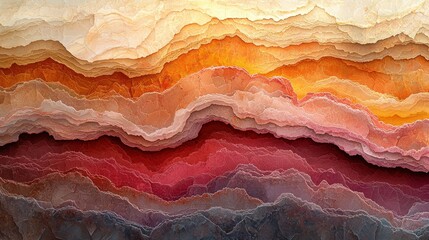 Abstract layered rock formation with warm earthy tones. Ideal for backgrounds, textures, and prints. Captures geological patterns and gradient hues.
