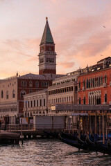 St. Mark's Campanile at Sunset in Venice