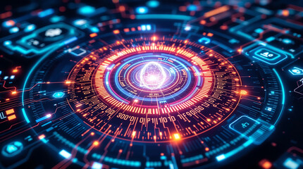 Futuristic AI-Powered Wearable Technology with Glowing Biometric Interfaces 