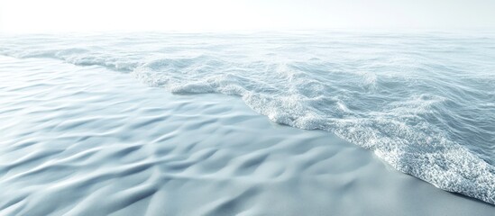 Serene ocean wave gently washing ashore on a calm beach.