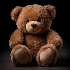 Fototapeta premium Cozy Brown Teddy Bear in Soft Lighting - Perfect for Children's Room Decor and Gift Ideas