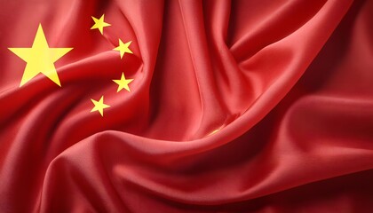 Vibrant China flag waving with luxurious satin texture - Patriotic and cultural symbol