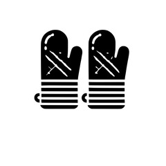Oven Mitts Icon: A pair of stylish oven mitts, designed with horizontal stripes, ideal for adding a touch of rustic charm to your kitchen-themed designs.  