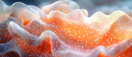 Elegant Abstract Design with Sparkling Waves in Pink and Orange Hues