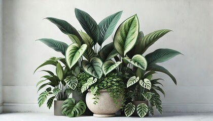 tropical foliage plant in a pot