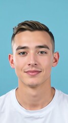 Fototapeta premium Professional Headshot: Young Man with Short Hair. Generative AI