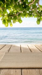 Serene Tropical Beachfront Deck at Sunrise - Minimalist Coastal Retreat 24