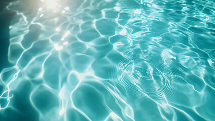 Obraz premium Sunlit water ripples in a swimming pool capturing summer serenity