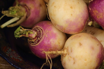 Fresh Turnips Close Up