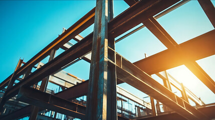 iron structures in a construction site