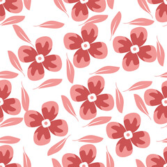 Cute hand drawn floral seamless pattern background