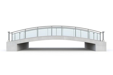 Modern Arch Bridge Design with Glass Railings
